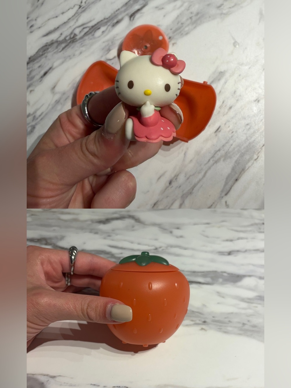 YuMe Sanrio Hello Kitty Strawberry Cake Surprise Capsule Collectible Figure Toy.